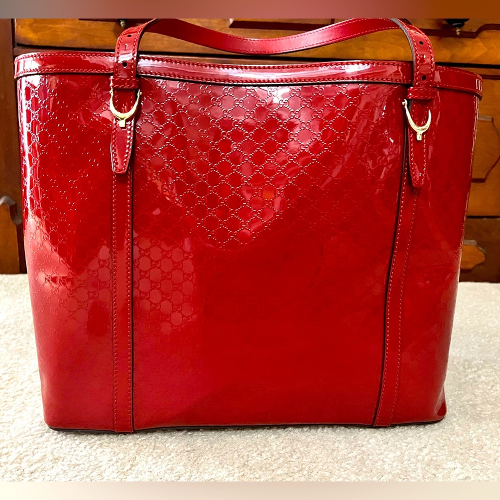 Gucci Guccissimo Patent Leather GM Tote